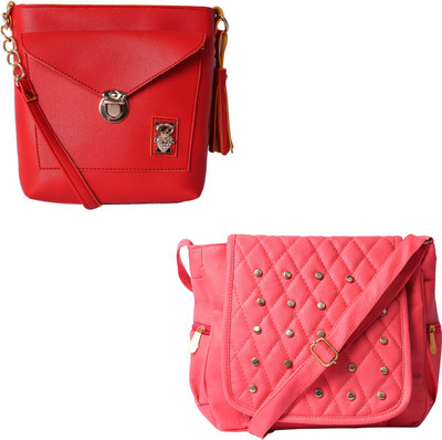 

Fillin Cart Women Casual, Evening/Party, Formal Red, Yellow PU Sling Bag