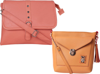 

Fillin Cart Women Casual, Evening/Party, Formal Tan, Yellow PU Sling Bag