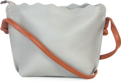 

b4bags Women Casual Grey, Brown Leatherette Sling Bag, Brown;grey