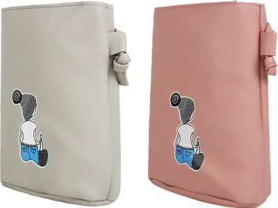 

Tuelip Women Casual Pink, Grey PU Sling Bag, Grey;pink