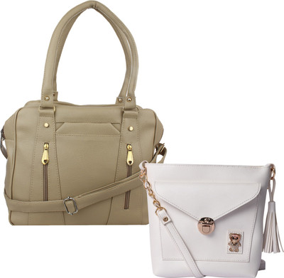 

Element Cart Women Casual, Evening/Party, Formal Beige, White PU Sling Bag