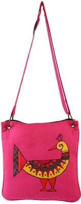 

I Village Men & Women Casual Pink Cotton Satchel