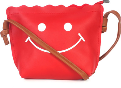 

b4bags Women Casual Red, Brown Leatherette Sling Bag, Brown;red