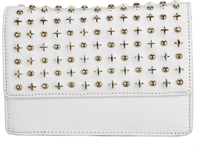 

Adamis Women Evening/Party White Leatherette Sling Bag