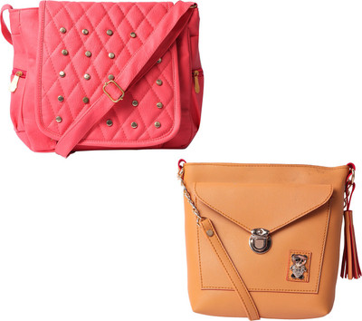 

Fillin Cart Women Casual, Evening/Party, Formal Pink, Yellow PU Sling Bag
