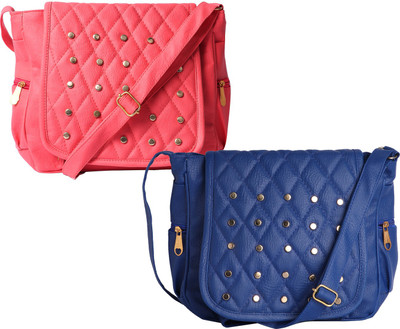 

Fillin Cart Women Casual, Evening/Party, Formal Pink, Blue PU Sling Bag, Blue;pink