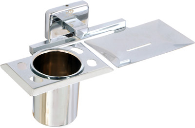 

USF Soap Dish with Tumbler Holder Or Soap Case with Toothbrush Stand for Bathroom and Kitchen (Glossy Finish, High Grade 304 Stainless Steel, Anti Rust) â Lance Series(Silver)