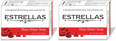 

Estrellas life sciences Rose water Hand made Herbal Soap(180 g, Pack of 2)