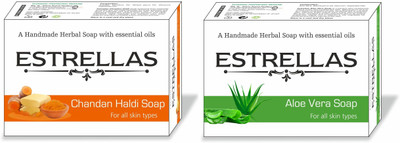 

Estrellas life sciences Aloe vera & Chandan Haldi Hand made Herbal Soap(180 g, Pack of 2)