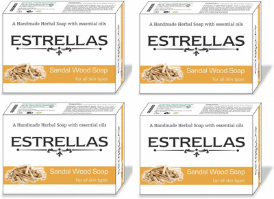 

Estrellas life sciences Sandalwood Hand made Herbal Soap pack of 4(360 g, Pack of 4)