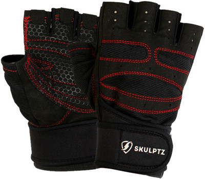 

SKULPTZ Black Sports Glove Gym & Fitness Gloves (, Black
