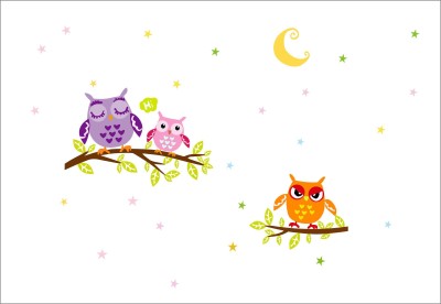 DECOR KAFE 78.74 cm creative owl wall stickers for home wall art bedroom design Self Adhesive Sticker(Pack of 1)