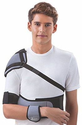 Dyna Elastic Shoulder Immobiliser-With Shoulder Cup Shoulder Support(Grey)