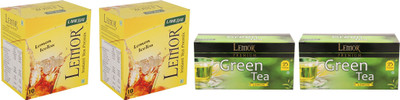 

Lemor Pack of 2 Lemon Instant Ice Tea (10 Sachets) with Lemon Green Tea (50 Tea Bags) Lemon Tea Bags Box(250 g)