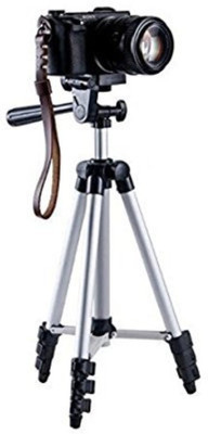 

LIFEMUSIC Portable Adjustable Aluminum Lightweight Camera Stand With Three-Dimensional Head & Quick Release Plate For Video Cameras and mobile Tripod(Multicolor, Supports Up to 900)