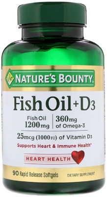

Nature's Bounty Nature's Bounty, Fish Oil + D3, 90 Rapid Release Softgels(90 No)