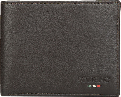 

FOLIGNO Men Casual Black Genuine Leather Wallet(6 Card Slots), Brown