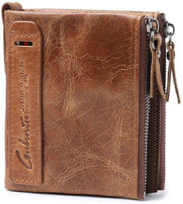 

gubintu Men Travel Brown Genuine Leather Wallet(6 Card Slots)