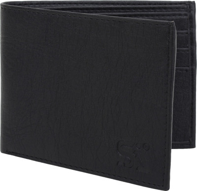 

ATSH Men Black Artificial Leather Wallet(9 Card Slots)