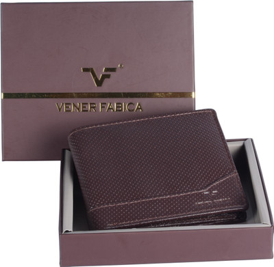 

Vener Fabica Men Brown Genuine Leather Wallet(9 Card Slots)