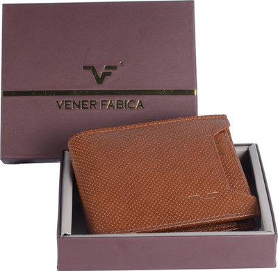

Vener Fabica Men Tan Genuine Leather Wallet(8 Card Slots)