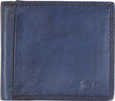 

Tee Ess Men Casual Blue Genuine Leather Wallet(6 Card Slots), Antique blue