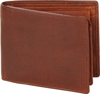 

Leather Zentrum Men Casual Brown Genuine Leather Wallet(9 Card Slots), Tan