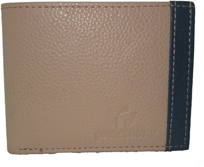 

pocket bazar Men Casual Beige, Blue Genuine Leather Wallet(7 Card Slots), Beige;black