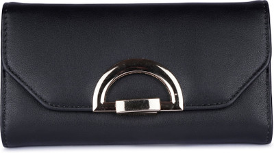 Prink Women Black Artificial Leather Wallet(2 Card Slots)