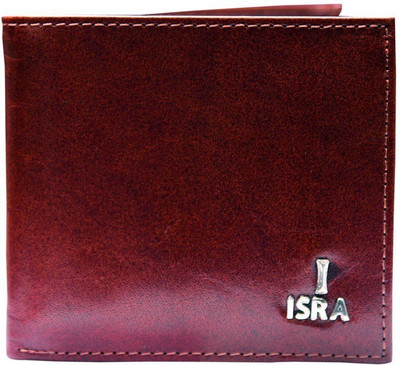 

ISRA Men Casual Maroon Genuine Leather Wallet(6 Card Slots), Brown