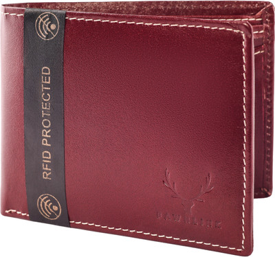 

FAWNLINK Men Red Genuine Leather Wallet(7 Card Slots)