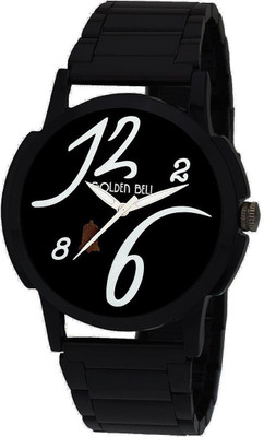 

Golden Bell 758GB Signature all black leather strap numerical dial Watch - For Men