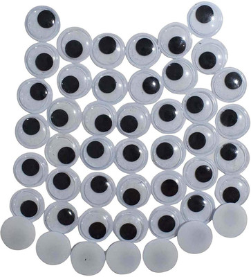 

AsianHobbyCrafts Googly Moving Eyes, Black/White :25 mm : (200 Pieces)