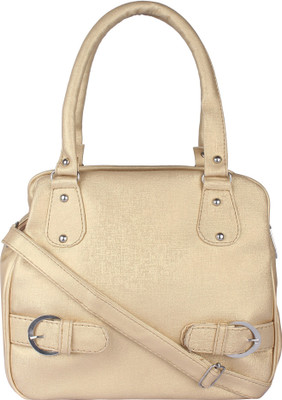 

Fashonic Brown PU Self Design Handbag Cum Sling Bag For Women Sling Bag(Gold, 12 inch)