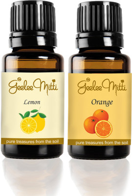Geeleemitti Pure Lemon and Orange Essential Oil Combo Pack of 2(20 ml)