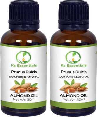 

Ks Essentials Almond Carrier Oil Pure Natural Therapeutic Grade & Aromatherapy For Skin Care & Hair Growth (30 Ml)Each Hair Oil(30 ml)