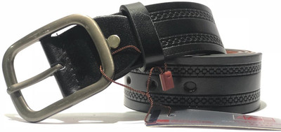 

LAER Men & Women Brown Genuine Leather Belt, Black