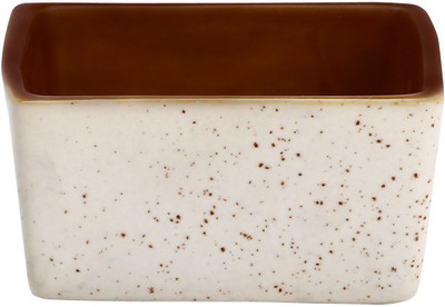 

Caffeine Dip and Sauce Serving Ceramic in Cream and Brown Matte (Set of 1) Handmade Stoneware Bowl(Multicolor, Pack of 1)