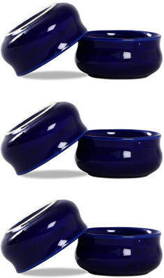 

caffeine Dip and Sauce Chirag in Blue Glossy (Set of 6) Ceramic Bowl Set(Blue, Pack of 6)