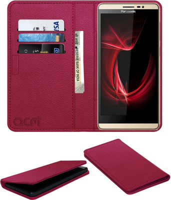 ACM Flip Cover for Panasonic Eluga I3(Pink, Cases with Holder, Pack of: 1)
