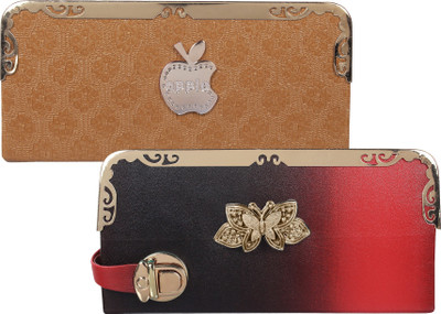 

Fashonic Casual Brown, Red Clutch