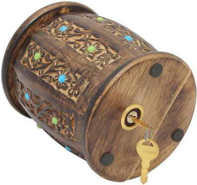 

StoreOnline Wooden Money Box Coin Bank (Brown) Coin Bank(Brown)