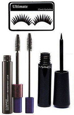 

Ultimate Eyelashes With Mac Liquid Eyeliner & Haute And Naughty Double Effect Mascara(Set of 3)