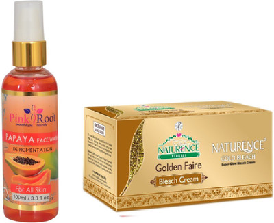

Pink Root PAPAYA FACE WASH 100ML WITH NATURENCE GOLD BLEACH 200G(Set of 2)