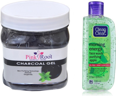 

Pink Root CHARCOAL GEL 500ML WITH CLEAN & CLEAR APPLE FACE WASH(Set of 2)