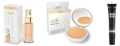 

iba halal care golden beige foundation and Perfect Look Long-Wear Mattifying Compact natural coral 03 with miss rose Liquid face Illuminator Gold Glowing 07 combo(Set of 3)