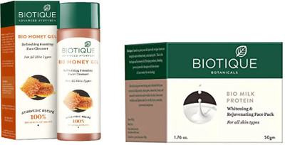 

BIOTIQUE BIO Honey Gel Refreshing Foaming Face cleanser , MILK PROTEIN(Set of 2)