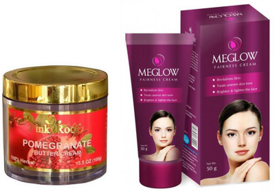 

Pink Root POMEGRANATE BUTTER CREAM 100G WITH MEGLOW WOMEN FAIRNESS CREAM(Set of 2)
