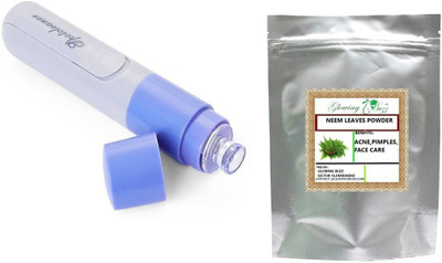 

Glowing Buzz COmbo of Facial Skin Cleaner Women Beauty Mini Blackhead Remover Machine Face Pore Cleansing Black head Zit Acne Remover Tool and Neem Leaves Powder Face Mask, 100 Grams(Set of 2)