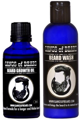 

Gangs of Beard Beard Growth Oil + Beard Wash(Set of 2)